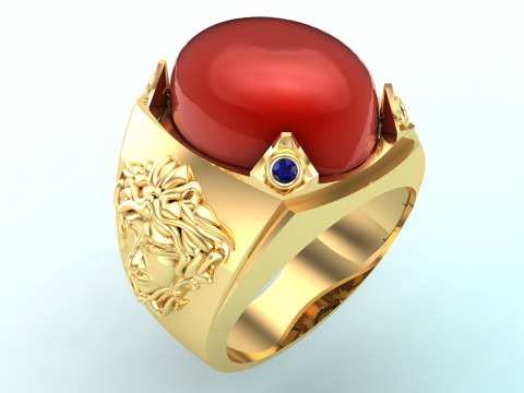 Versace ring - Medusa ring - Oval stone ring - N92 Modelo de impresión 3D
