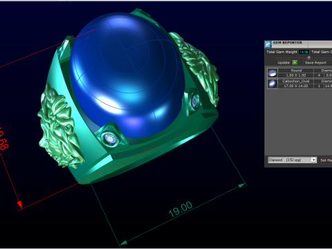 Versace ring - Medusa ring - Oval stone ring - N92 Modelo de impresión 3D
