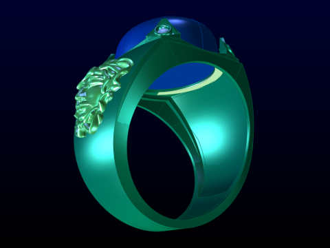 Versace ring - Medusa ring - Oval stone ring - N92 Modelo de impresión 3D