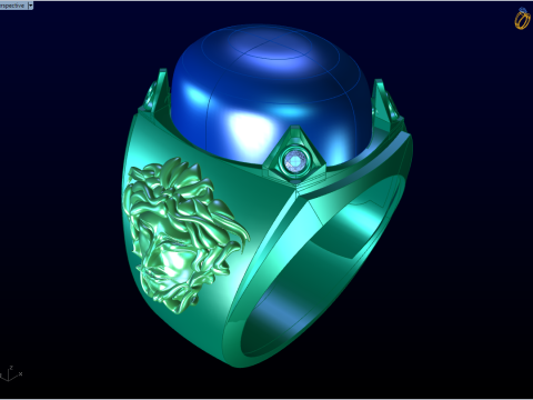 Versace ring - Medusa ring - Oval stone ring - N92 Modelo de impresión 3D