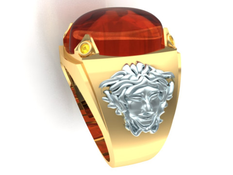 Versace ring - Medusa ring - Oval stone ring - N92 Modelo de impresión 3D