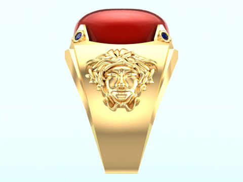 Versace ring - Medusa ring - Oval stone ring - N92 Modelo de impresión 3D