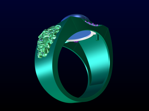 Versace ring - Medusa ring - Oval stone ring - N91 Modelo de impresión 3D