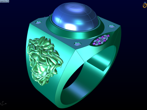 Versace ring - Medusa ring - Oval stone ring - N91 Modelo de impresión 3D