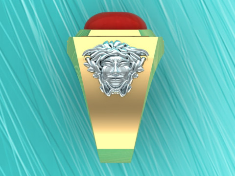 Versace ring - Medusa ring - Oval stone ring - N91 Modelo de impresión 3D