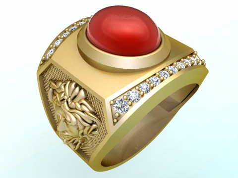Versace ring - Medusa ring - Oval stone ring - N90 3D Принт Модель
