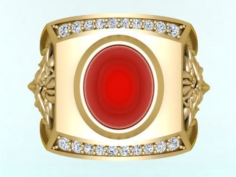 Versace ring - Medusa ring - Oval stone ring - N90 Model do druku 3D
