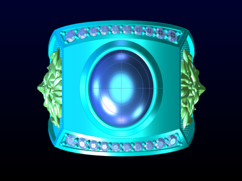 Versace ring - Medusa ring - Oval stone ring - N90 Model do druku 3D