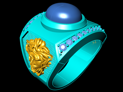 Versace ring - Medusa ring - Oval stone ring - N90 Model do druku 3D