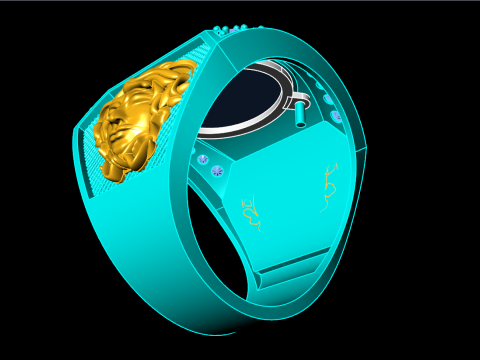 Versace ring - Medusa ring - Oval stone ring - N90 Model do druku 3D