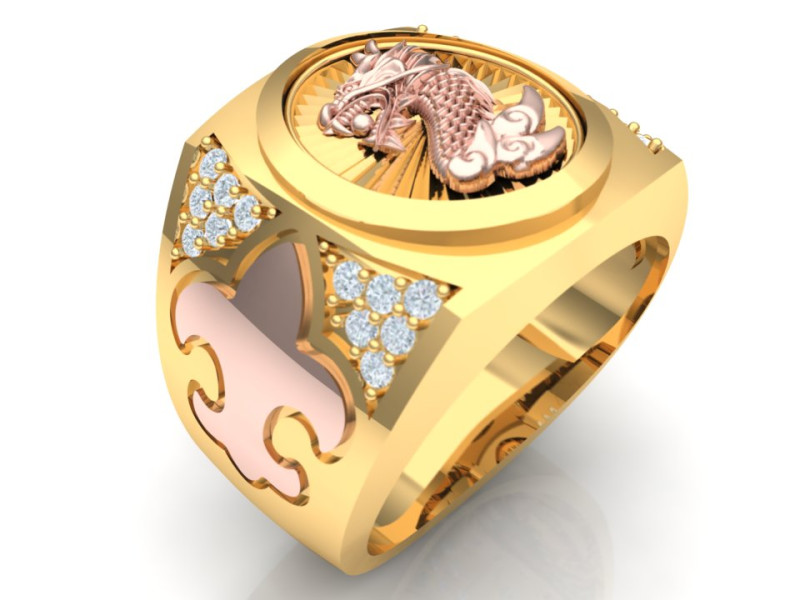 Dragon ring - Mens rings - N76 3D Print Model .c4d .max .obj .3ds .fbx .stl .blend