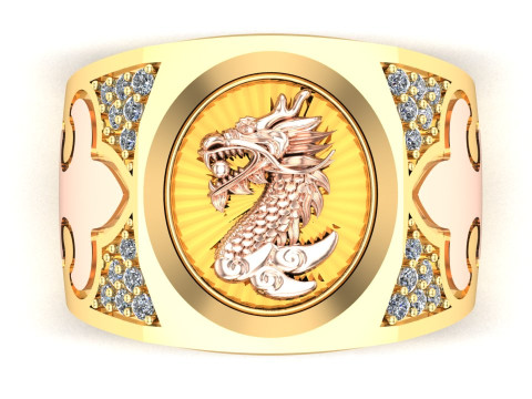 Dragon ring - Mens rings - N76 3D Print Model