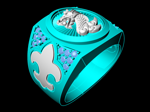 Dragon ring - Mens rings - N76 3D Print Model