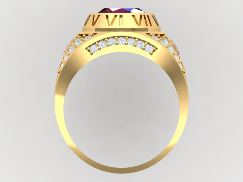 Eagle ring - Oval ring - Mens rings - N6 Model Cetak 3D