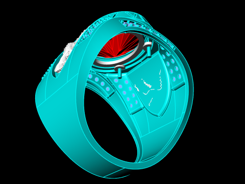 Eagle ring - Oval ring - Mens rings - N6 Model Cetak 3D