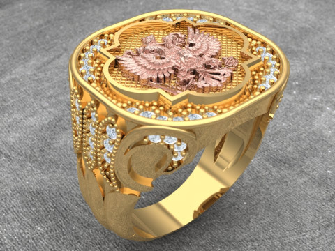 Eagle ring - Patterned rings - Mens rings - N6250 3D Baskı Modeli