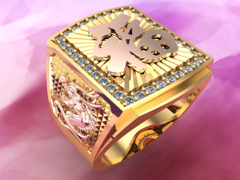 Dragon ring - Blessed ring - Mens ring - N79 Modello di stampa 3D