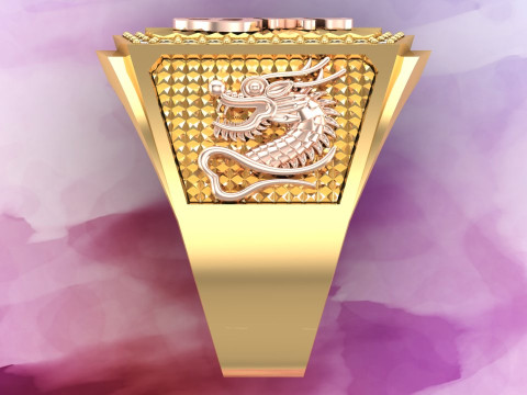 Dragon ring - Blessed ring - Mens ring - N79 3D Принт Модель