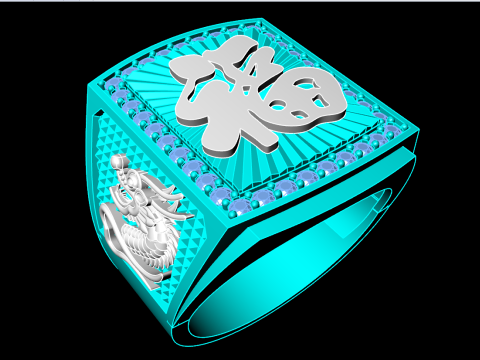 Dragon ring - Blessed ring - Mens ring - N79 3D Принт Модель