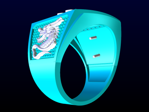 Dragon ring - Blessed ring - Mens ring - N79 3D Принт Модель