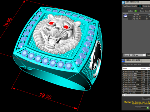 Tigerring – Herrenringe – N80 3D Druckmodell