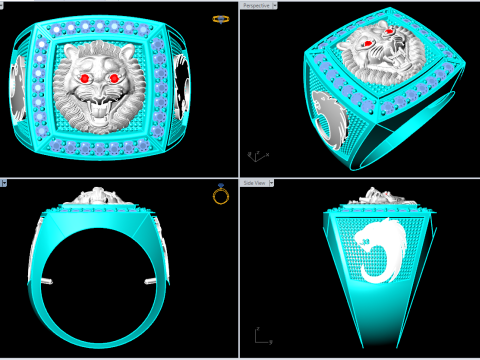 Tigerring – Herrenringe – N80 3D Druckmodell
