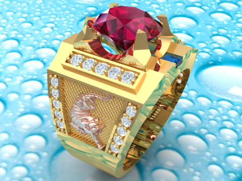 Pierścionek tygrysi - Owalne pierścionki męskie - Pierścionki męskie - N40 Model do druku 3D