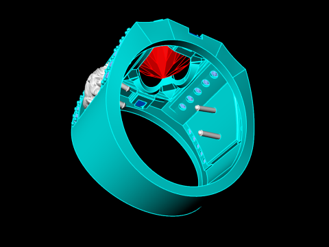 Tiger ring - Oval mens rings - Mens Rings - N40 Modelo de Impressão 3D