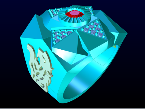 Tiger rings - Mens rings - N97 3D Print Model