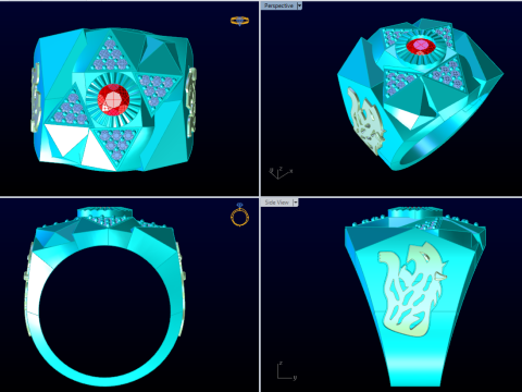Tiger rings - Mens rings - N97 3D Print Model