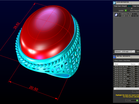 Oval Stone Mens Rings - Money ring - Mens Rings - N103 3D Print Model