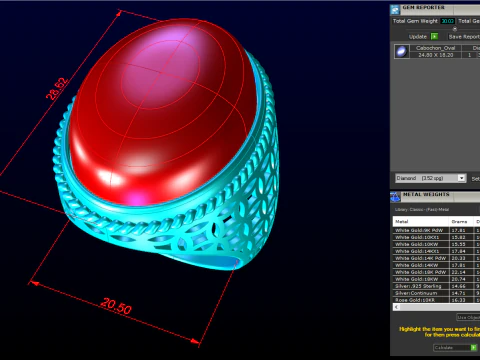 Oval Stone Mens Rings - Money ring - Mens Rings - N103 3D Print Model