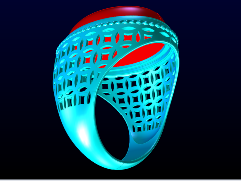 Oval Stone Mens Rings - Money ring - Mens Rings - N103 3D Print Model