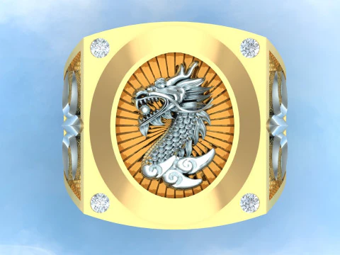 Dragon ring - Mens rings - N98 3D Print Model