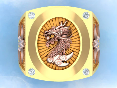 Dragon ring - Mens rings - N98 3D Print Model