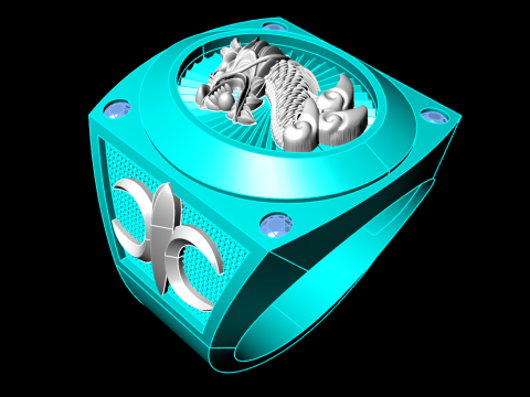 Dragon ring - Mens rings - N98 Modèles 3D en vedette