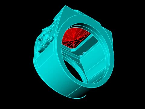 Dragon Ring - Rectangular Stone Mens Ring - Mens Rings - N604 3D Print Model