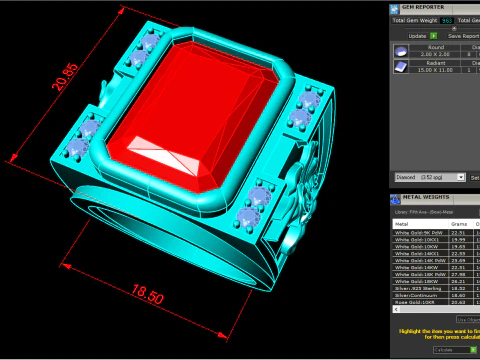 Dragon Ring - Rectangular Stone Mens Ring - Mens Rings - N604 3D Print Model