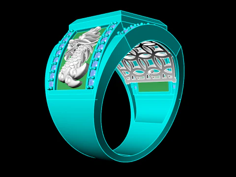 Dragon ring - Diamond ring - Mens rings - N6553 3D Print Model