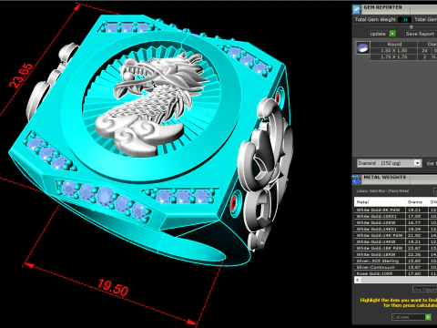 Dragon Rings - Patterned Rings - Mens ring - N1002 3D Print Model