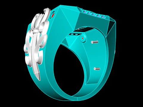 Dragon Rings - Patterned Rings - Mens ring - N1002 3D Принт Модель