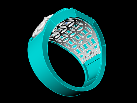 Dragon ring - Diamond ring - Mens rings - N1034 3D Print Model