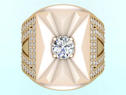 Diamond ring - Mens rings - N104 3D Print Model