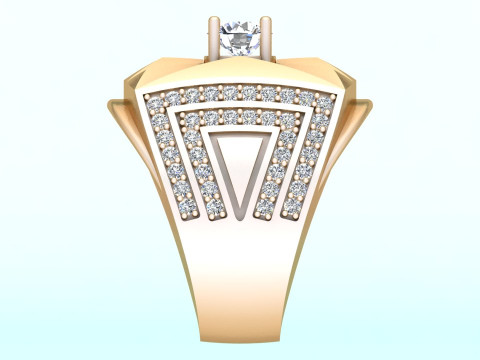 Diamond ring - Mens rings - N104 3D Принт Модель
