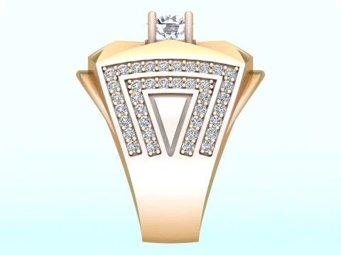 Diamond ring - Mens rings - N104 3D Print Model