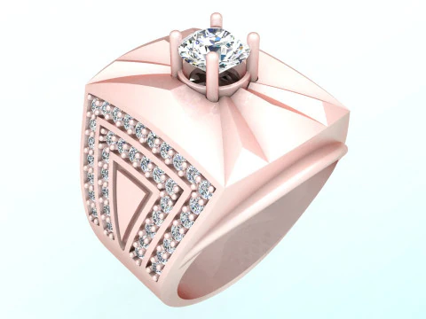 Diamond ring - Mens rings - N104 3D Print Model