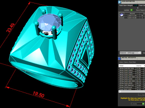 Diamond ring - Mens rings - N104 3D Print Model