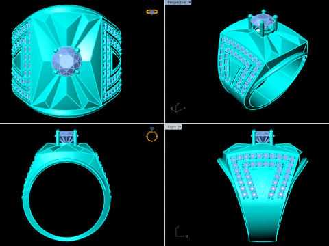Diamond ring - Mens rings - N104 3D Print Model
