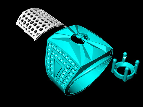 Diamond ring - Mens rings - N104 3D Print Model
