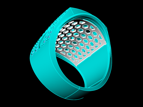 Diamond ring - Mens rings - N104 3D Принт Модель